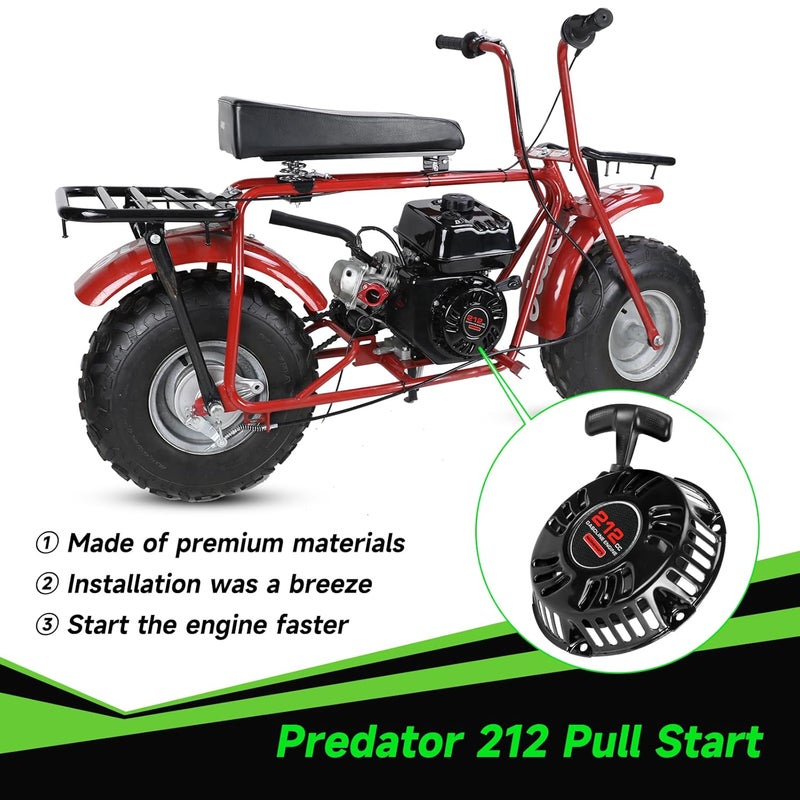 XIKOBY Pull Start Recoil Starter Assembly Compatible with Predator 212cc 196cc 6.5HP Engine Coleman CT200U CT200U-EX BT200X B200R Mini Bike KT196 Go Kart Generator Lawn Mower Parts with Pull Cord - Image 2